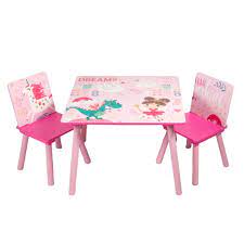There is nothing cuter than seeing our kiddos hard at work on a drawing or building project. Home Canvas Kids Wooden Table Chair Set Unicorn Pink