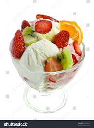 Fresh Fruits With Ice Cream