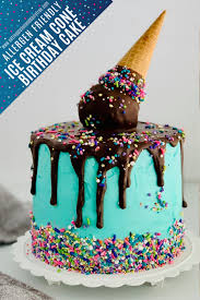 Circle shape cream on cakes. Ice Cream Cone Cake Eating Gluten And Dairy Free