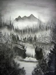 Waterfall sketch images stock photos vectors shutterstock. Charcoal Drawing Landscape Landscape Drawings Landscape Sketches