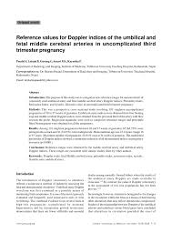 Pdf Reference Values For Doppler Indices Of The Umbilical