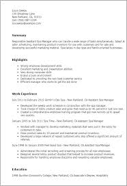 Along with our sample resumes and resume builder tool,. Assistant Spa Manager Resume Template Myperfectresume