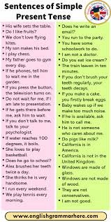 It is used to describe habits, unchanging situations, general truths, and. 35 Sentences Of Simple Present Tense In Grammar English Grammar Here