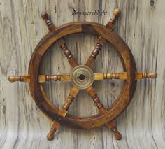 Wooden Ship Steering Wheel 24 Nautical Pirate Wood Brass Finishing Wall Boat Ebay Pirate Decor Wooden Ship Nautical Decor