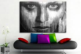 Portrait Girl Canvas Eyes Women Print Black White Face Art Ready to Hang  Abstract Room Decor Unique Gift Wall Office Decor Home Decoration