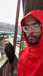 Kodiak Eagle Next to Human