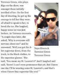 A new legacy in which she appears less sexualized compared to. Terrence Green On Twitter Naya Rivera Real Stories Glee