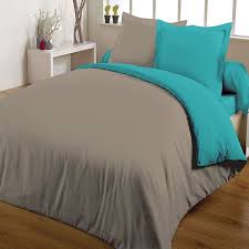 Parure De Couette Bicolore 100 Coton 220x240 Turquoise Taupe 29 90 Le Linge De Lit A Petit Prix Avec L Parure De Couette Parure De Lit Decoration Maison