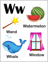 Help your child to build handwriting confidence by teaching the correct letter formation guidelines from the very beginning with the alphabet letter o . Cute And Colorful Alphabet Letter W With Set Of Illustrations And Words Printable Sheet Royalty Free Cliparts Vectors And Stock Illustration Image 38526538