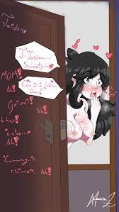 big breasts black eyes black hair dialogue door jaiden animations  jaidens mom maoricl mother surprised sweat youtube youtuber 