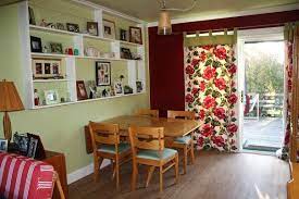 Heywood Wakefield Wishbone Table With Temple Stuart Chairs And Vintage Barkcloth Drapes Made By Me House Styles Home Decor Home