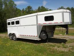 2002 longhorn (3) horse slant load gooseneck trailer with a front tack room that has saddle racks and bridle hooks. 2005 Jamco Trailers Jamco 3 Horse Slant Horse Trailer On The Road Trailers Cargo Dump Equipment Utility Atv Trailers Snow Plows And Spreaders In Warren Maine