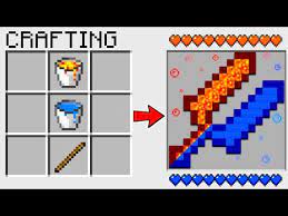 How To Craft A Double Water Lava Sword In Minecraft Secret Recipe Wow Youtube Minecraft Secrets Minecraft Crafting Recipes Minecraft Decorations