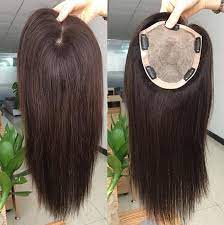 Human Hair Darkest Brown Half Wig Fall Wiglet Topper Top Piece Cascade 18inch Hair Pieces Human Hair 100 Remy Human Hair Extensions