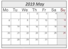 2019 May Calendar Malayalam Calendar Printables May Calendar Printable Calendar