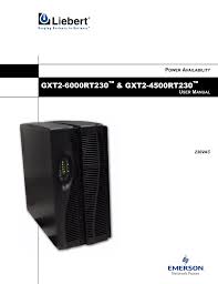 Liebert Gxt2 4500rt230 Power Supply User Manual Manualzz