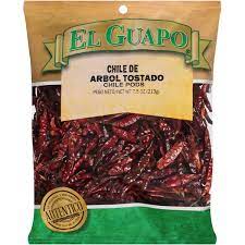 De arbol chile peppers are a favorite in mexican cuisine because of their bold heat and subtly smoky taste. El Guapo Premium Toasted Arbol Chili Pods Chile De Arbol Entero Tostado 7 5 Oz Instacart