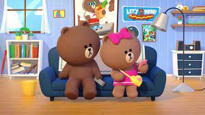 brown and his little fashionista sister choco home choco line friends line brown bear
