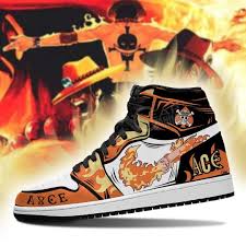 ↑ 6.0 6.1 one piece manga and anime — vol. Portgas D Ace Shoes Boots Fire Fist Skill One Piece Anime Jordan Sneakers Kuroprints
