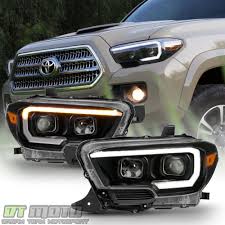 Cool Awesome Black 2016 2017 Toyota Tacoma Trd Led Sequential Signal Drl Headlights Head Toyota Tacoma Toyota Tacoma Accessories 2017 Toyota Tacoma Accessories