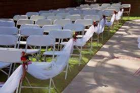 Red Aisle Decor Tulle And Floral Or Greens For Isle Jpg 500 332 Pixels Wedding Ceremony Chairs Wedding Aisle Decorations Aisle Runner Wedding