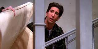 Crane remembers realizing that they had something special when he watched david schwimmer, jennifer aniston, and matthew perry attempt to carry ross' new couch up a narrow and contorted staircase,. Friends Co Creator Breaks Down Ross Pivot Moment And More Ew Com