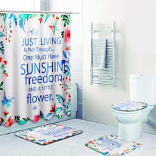 4.6 out of 5 stars with 1079 ratings. Sunshine Waterproof Bathroom Shower Curtain Toilet Cover Mat Non Slip Rug Set Sale Banggood Com