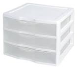 Wide White 3 Drawer Unit Sterilite