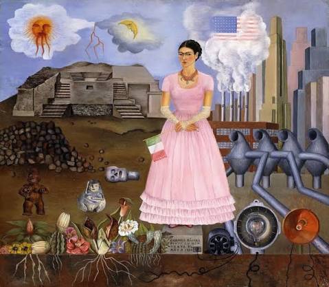 Self-Portrait on the Border Line Between Mexico and … (1932) by Frida Kahlo | Artsy