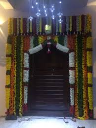 29 Front Door Flower Decoration Indian Style Picture We are specialized in wedding decorations including church decos, poru, settebacks, table decos and many more using.