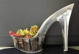 You just need a large shell. High Heel Flower Pots Alldaychic