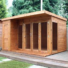 12x8 Combi Garden Room Shiplap Summerhouse Storebrown In 2020 Summer House Design Summer House Summer House Garden