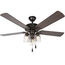 Shop over 170 top bronze ceiling fan and earn cash back all in one place. Buy 52 Inch Indoor Oiled Bronze Ceiling Fan With Light Kit Industrial Pull Chain Ceiling Fan With Lighting Reversible Motor And Blades Ul Listed For Living Room Bedroom Basement Kitchen Online In