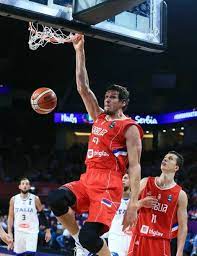 Boban Marjanovic Of Serbia Slam Dunks During The Fiba Eurobasket 2017 Quarter Final Basketball Match Between Boban Marjanovic Kobe Bryant Wallpaper Basketball
