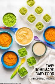 Homemade Baby Food Peas Green Beans Applesauce Butternut Squash And Oatmeal Family Food On The Table
