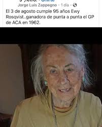 Esta Sra les gano todas las etapas y el GP. De 1962 Ewy Rosqvist y Ursula  Wirth a mas de 136 km por hora hicieron los casi 5000 km de ese Gran