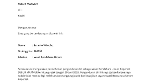 Disamping itu, pasti akan kamu temukan beragam sensasi dikala bekerja, entah itu hambatan, suka, duka sampai kecewa. 14 Contoh Surat Pengunduran Diri Dari Kepengurusan Koperasi Kumpulan Contoh Surat