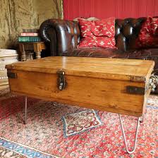 Vintage Coffee Table Storage Trunk Reclaimed Industrial Military Chest Rustic Wooden Furniture Tv Stand Rustic Wooden Furniture Furniture Coffee Table Vintage