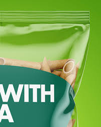 Whole Wheat Penne Pasta Bag Mockup In Bag Sack Mockups On Yellow Images Object Mockups