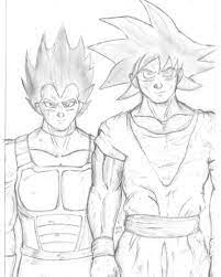 New aceo trading card titled super saiyan 3 goku by schizophrenicdrawing dragon, also known as outsider artist chris bary.card number 1298. Artstation Dragonballz Goku And Vegeta Pencil Sketch Yusuf Khanzada