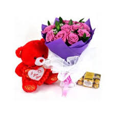 Maybe you would like to learn more about one of these? Flowers Chocolates And Teddy Bear Best Combo Gift Petal Box
