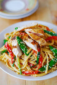 Can be made up ahead of time if and noodles, cabbage, pepper, chicken, sesame seeds and dressing kept separate and tossed just prior to serving. Asian Chicken Salad With Noodles And Creamy Peanut Sauce Julia S Album