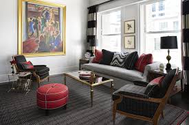 Bold black, white and red room decor with lots of patterns. Black And Red Room Classic Chicago Magazine