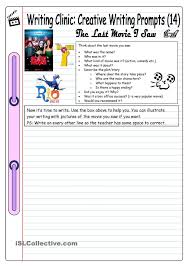 Writing Clinic Creative Writing Prompts 14 The Last Movie I Saw Werkbladen