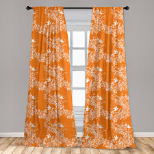 Set of 2 narrow macrame rope curtains oriental geometry. Japanese Curtains 2 Panels Set Oriental Floral Japanese Style Flying Birds Pastel Colored Spring Pattern Window Drapes For Living Room Bedroom Marigold White By Ambesonne Walmart Com Walmart Com