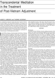 Transcendental mediation has changed my life. Transcendental Meditation In The Treatment Of Post Vietnam Adjustment Brooks 1985 Journal Of Counseling Amp Development Wiley Online Library