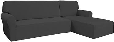 With chaise longue/remmarn light grey. Buy Easy Going Stretch Sofa Slipcover 2 Pieces L Shaped Sofa Cover Sectional Couch Cover For Living Room Jacquard Fabric Chaise Cover With Elastic Bottom For Dogs Kids Small Dark Gray Online In Turkey B084tlz7pq