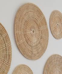 .wall graphic poster decal bedside wall applique in high quality, cute big stickers for wall and classical big stickers for walls for you to choose, use big material: Jai Dee Set Of 5 Handwoven Wicker Rattan Wall Art Basket Pieces