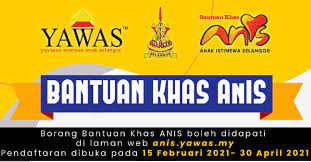 Bagi warga selangor yang mempunyai anak orang kurang upaya (oku), anda kini boleh memohon menerusi bantuan yang telah diperkenalkan oleh kerajaan negeri selangor iaitu bantuan khas anak istimewa selangor (anis) dengan peruntukan sebanyak rm3.25 juta. Mohon Bantuan Khas Anak Istimewa Anis Terima Bantuan Rm5 000 One Off Edu Bestari