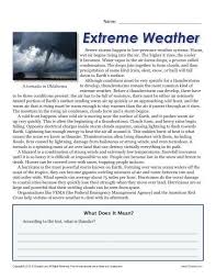 Sixth Grade Reading Comprehension Worksheet Extreme Weather Sixth Grade Reading Reading Comprehension Worksheets Reading Comprehension